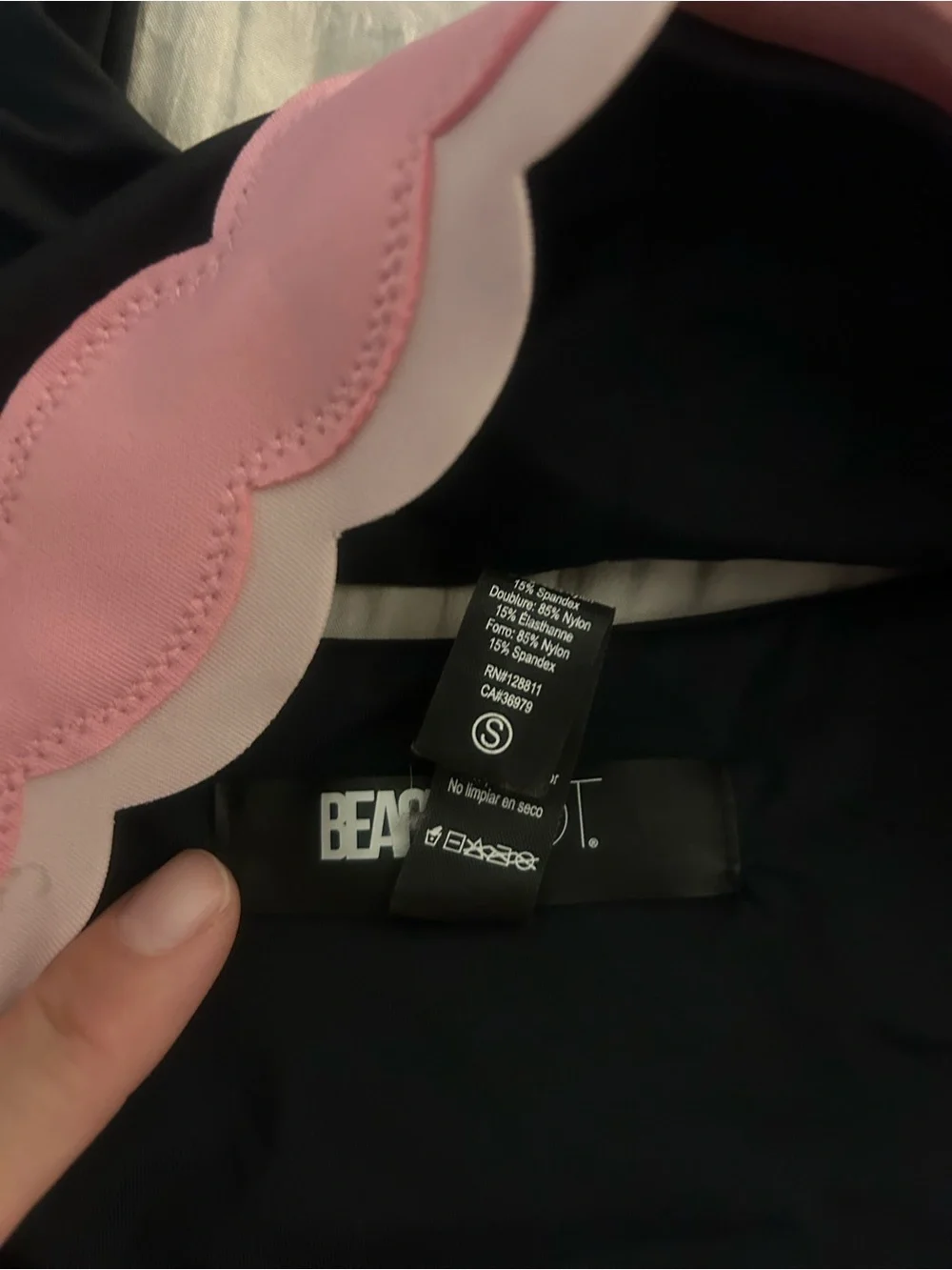 Beach Riot Black & Pink Scallop Trim Bikini Set